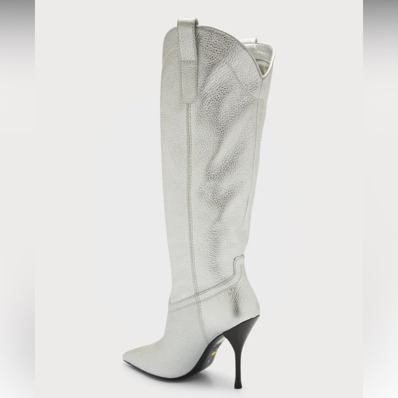 Stuart Weitzman Outwest Metallic calfskin stiletto western boot - Picture 2 of 14
